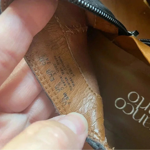 Franco Sarto | Laslo Soft Nubuck Suede Ankle Boots Side Zips Stacked‎ Hee… - Picture 3 of 7